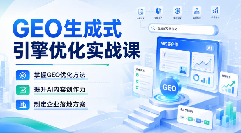 GEO生成式引擎优化实战课，掌握GEO优化方法，提升AI内容创作力，制定企业落地方案-HEIXMI（中国站）