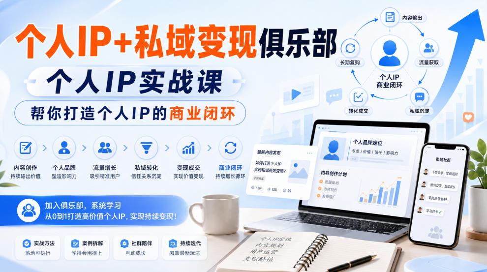 个人IP+私域变现俱乐部，个人IP实战课，帮你打造个人IP的商业闭环-HEIXMI（中国站）
