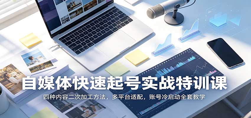 自媒体快速起号实战特训课：四种内容二次加工方法，多平台适配，账号冷启动全套教学-HEIXMI（中国站）