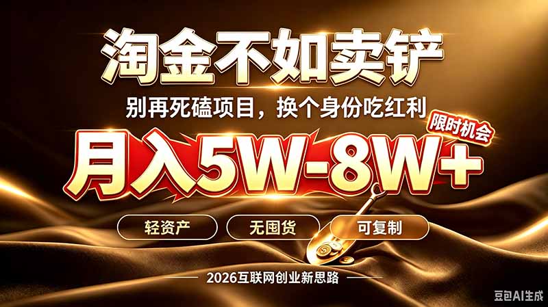 别再傻乎乎埋头跑项目！互联网真正赚钱逻辑：做卖铲人，拒绝当韭菜，逆风翻盘月入5-8W+-HEIXMI（中国站）