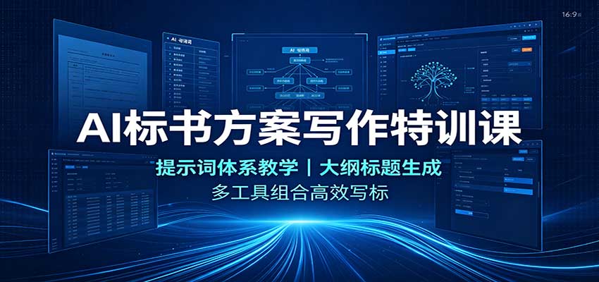 AI标书方案写作特训课：提示词体系教学，大纲标题生成，多工具组合高效写标-HEIXMI（中国站）