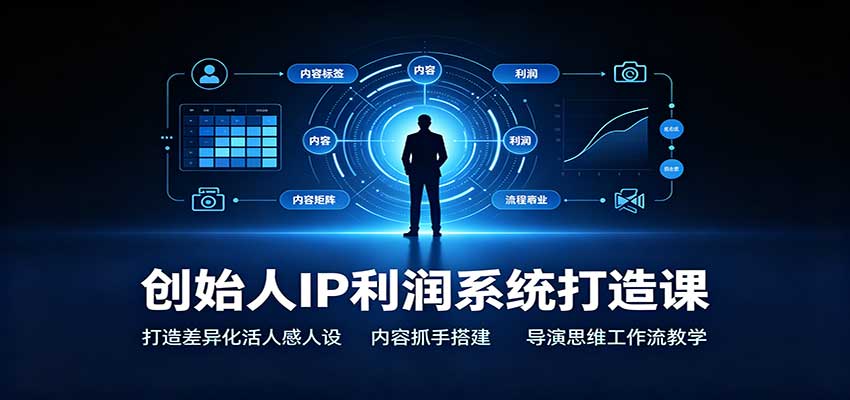 创始人IP利润系统打造课：打造差异化活人感人设，内容抓手搭建，导演思维工作流教学-HEIXMI（中国站）