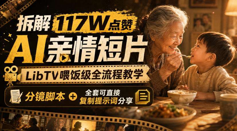 拆解117W点赞AI亲情短片，LibTV喂饭级全流程教学，分镜脚本+全套可直接复制提示词分享-HEIXMI（中国站）