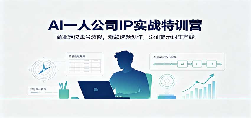AI一人公司IP实战特训营：商业定位账号装修，爆款选题创作，Skill提示词生产线-HEIXMI（中国站）