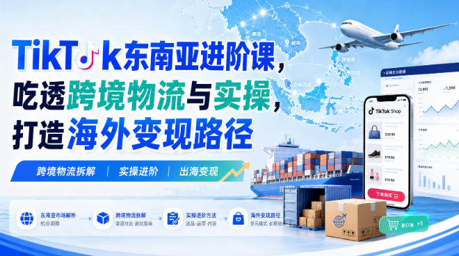 TikTok东南亚进阶课，吃透跨境物流与实操，打造海外变现路径-HEIXMI（中国站）