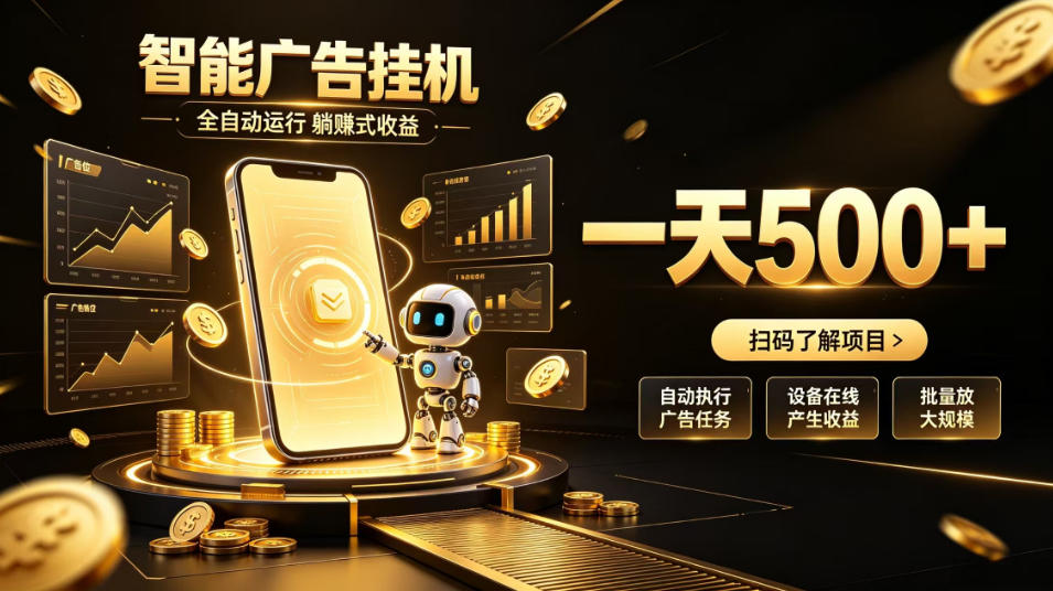 智能广告挂G项目，无需人工值守，全自动躺賺增收，单日收益可达500+【揭秘】-HEIXMI（中国站）
