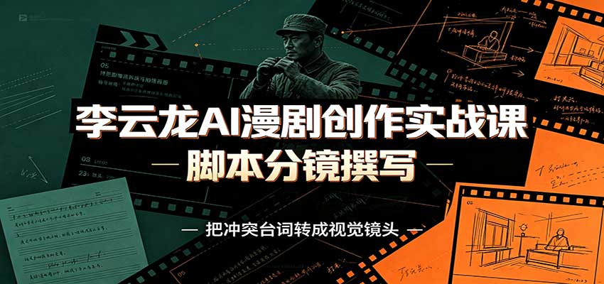 李云龙AI漫剧创作实战课：角色人设还原，脚本分镜撰写，AI漫剧成片完整制作教学-HEIXMI（中国站）