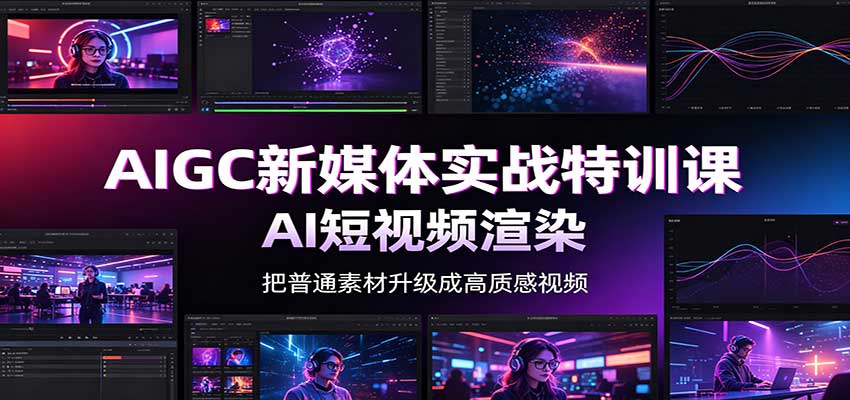 AIGC新媒体实战特训课：工具入门实操，AI短视频渲染，数字人商业视频制作-HEIXMI（中国站）