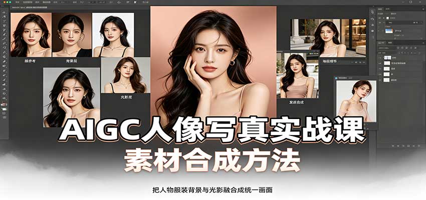 AIGC人像写真实战课：软件平台部署筹备，素材合成方法，多题材写真案例-HEIXMI（中国站）