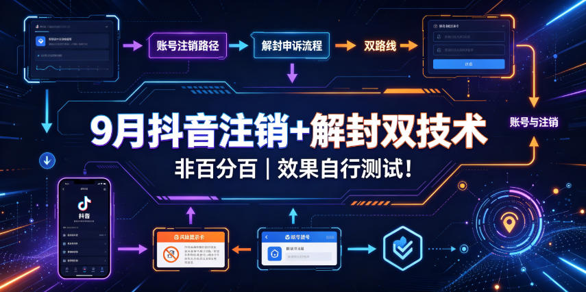 9月抖音注销+解封双技术，非百分百，效果自行测试！-HEIXMI（中国站）