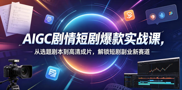 AIGC剧情短剧爆款实战课，从选题剧本到高清成片，解锁短剧副业新赛道(更新0906)-HEIXMI（中国站）