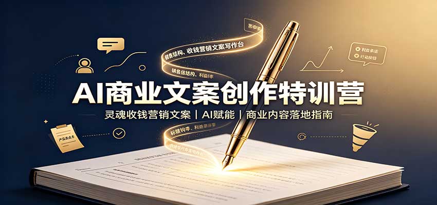 AI商业文案创作特训营：灵魂收钱营销文案，AI赋能，商业内容落地指南-HEIXMI（中国站）
