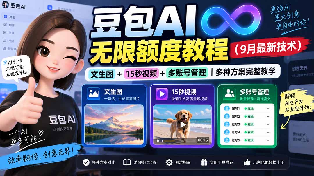 豆包AI无限额度教程(9月最新技术-HEIXMI（中国站）