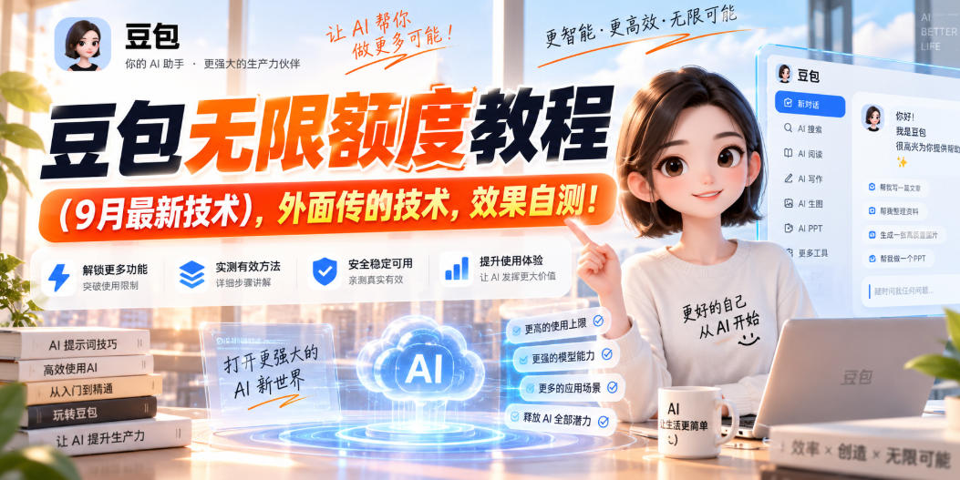 豆包无限额度教程(9月最新技术)，外面传的技术，效果自测！-HEIXMI（中国站）