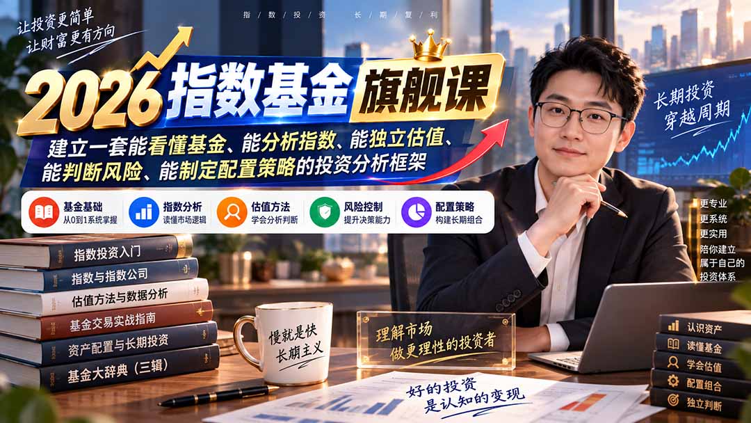 2026指数基金旗舰课｜建立一套能看懂基金、能分析指数、能独立估值、能判断风险、能制定配置策略的投资分析框架-HEIXMI（中国站）