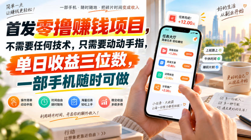 首发零撸賺钱项目，不需要任何技术，只需要动动手指，单日收益三位数，一部手机随时可做【揭秘】-HEIXMI（中国站）