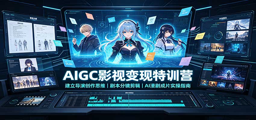 AIGC影视变现特训营：建立导演创作思维，剧本分镜剪辑，AI漫剧成片实操指南-HEIXMI（中国站）