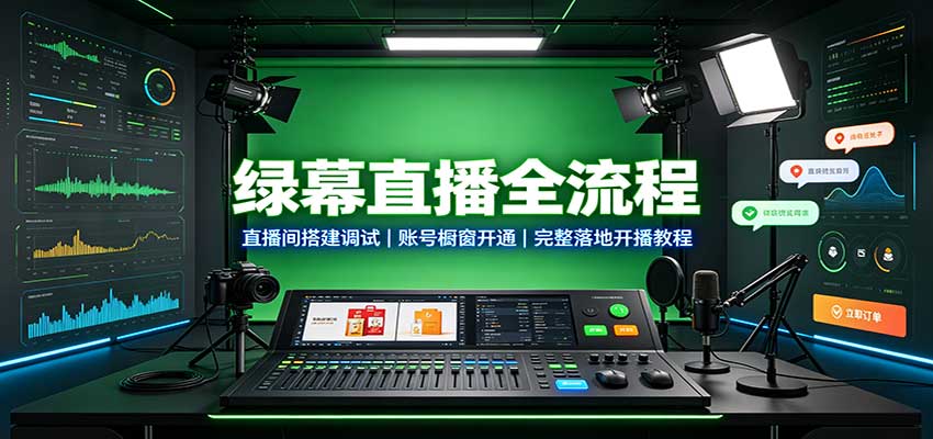 绿幕直播全流程：直播间搭建调试，账号橱窗开通，完整落地开播教程-HEIXMI（中国站）