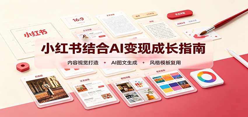 小红书结合AI变现成长指南：账号精准定位，内容视觉打造，搭建可复制流量获客体系-HEIXMI（中国站）