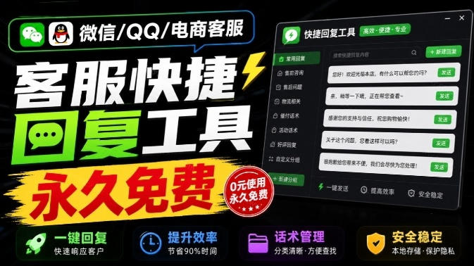 微信/QQ/电商客服快捷回复工具，支持多平台话术库与一键发送，永久免费，使用简单！易歪歪-HEIXMI（中国站）