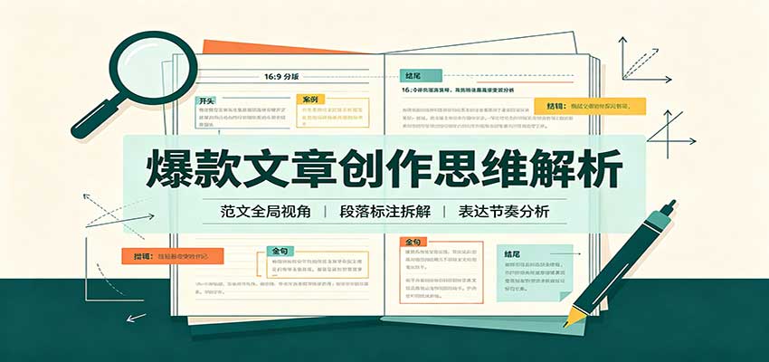 爆款文章创作思维解析：全局视角拆解范文，梳理行文逻辑，搭配真实拆文实操案例-HEIXMI（中国站）