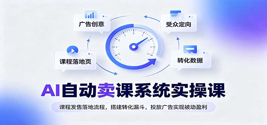 AI自动卖课系统实操课：课程发售落地流程，搭建转化漏斗，投放广告实现被动盈利-HEIXMI（中国站）