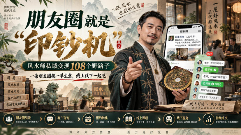 朋友圈就是“印钞机”，风水师私域变现108个野路子，一条朋友圈换一单生意，线上线下一起吃【文档】-HEIXMI（中国站）