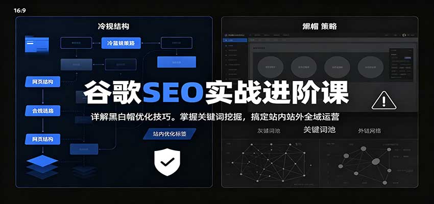 2026谷歌SEO实战进阶课：详解黑白帽优化技巧，掌握关键词挖掘，搞定站内站外全域运营-HEIXMI（中国站）