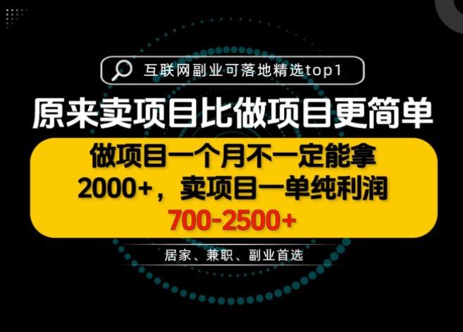 一单利润700-2.5K+，为什么我们要卖项目而不是做项目，我们普通人应该怎样开始？【揭秘】-HEIXMI（中国站）