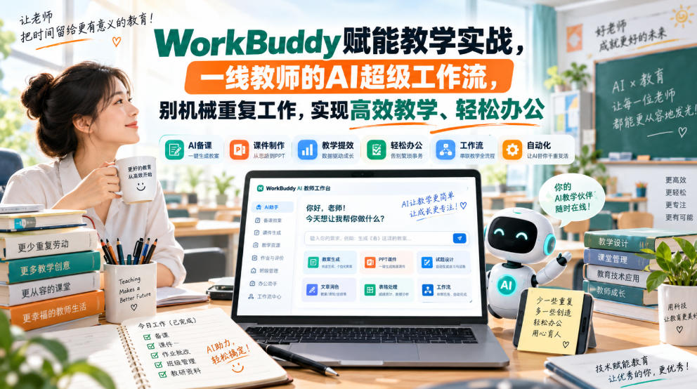 WorkBuddy赋能教学实战，一线教师的AI超级工作流，别机械重复工作，实现高效教学、轻松办公-HEIXMI（中国站）