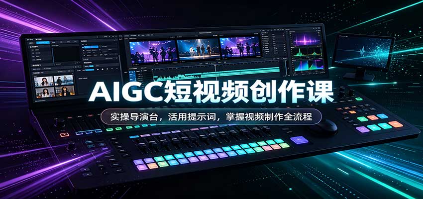 AIGC短视频创作课：实操导演台，活用提示词，掌握视频制作全流程-HEIXMI（中国站）