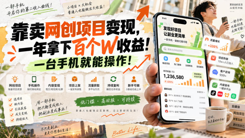 网创小程序虚拟资料变现，一年拿下百万收益，一部手机就可以做，0成本变现副业！-HEIXMI（中国站）