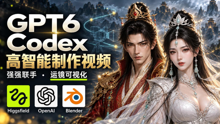 GPT-6 Astra×Codex高智能制作视频！联手Higgsfield，运镜可视化实战-HEIXMI（中国站）