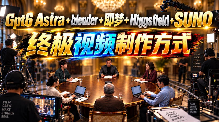 GPT-6 Astra+Blender+即梦+Higgsfield+Suno=终极视频制作方式！-HEIXMI（中国站）