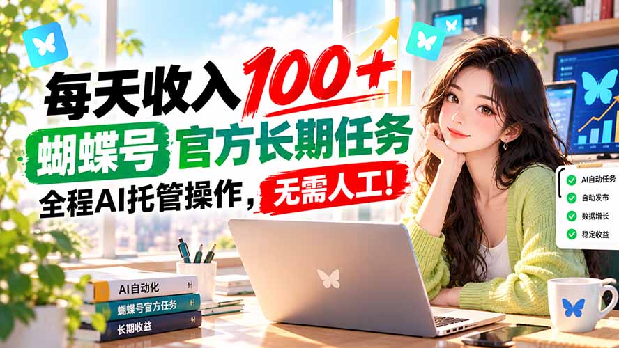 每天收入100＋， 蝴蝶号官方长期任务， 全程ai托管操作，无需人工！-HEIXMI（中国站）