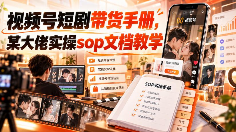 视频号短剧带货手册，某大佬实操sop文档教学-HEIXMI（中国站）
