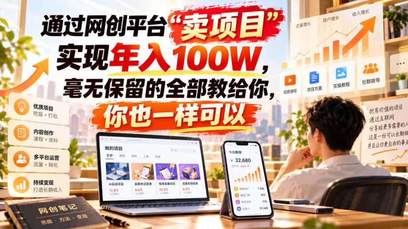 通过网创平台“卖项目”实现年入100W，毫无保留的全部教给你，你也一样可以！【揭秘】-HEIXMI（中国站）