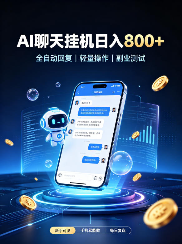 AI聊天挂G项目，日入800➕，全自动操作，适用个人副业，支持工作室矩阵操作【揭秘】-HEIXMI（中国站）
