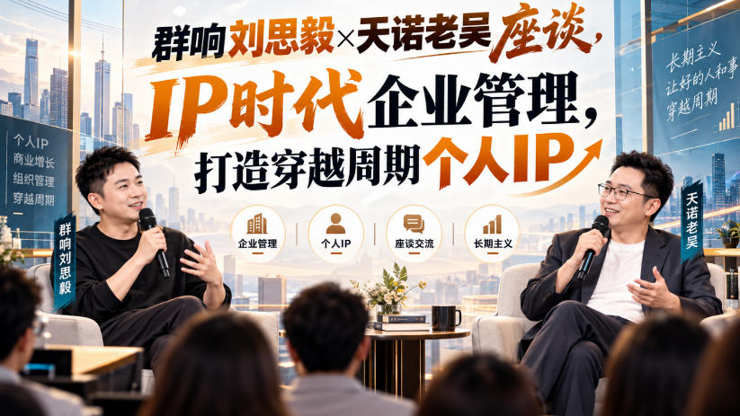 群响刘思毅×天诺老吴座谈，IP时代企业管理，打造穿越周期个人IP-HEIXMI（中国站）
