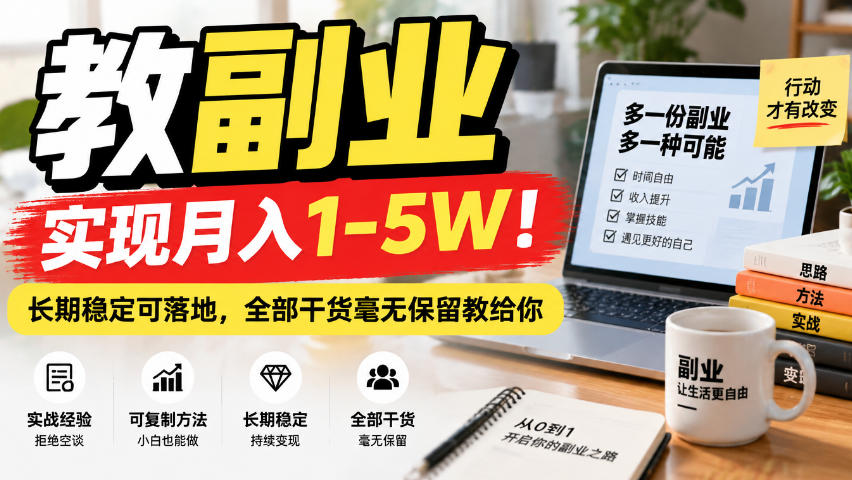 “教副业”实现月入1-5W！长期稳定可落地，全部干货毫无保留教给你【揭秘】-HEIXMI（中国站）
