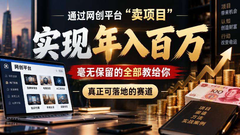 通过网创平台“卖项目”实现年入100w，毫无保留的全部教给你，真正可落地的赛道【揭秘】-HEIXMI（中国站）