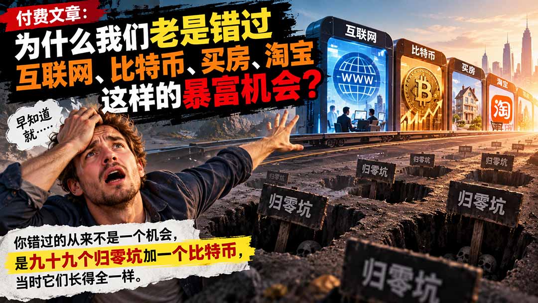 付费文章：为什么我们老是错过互联网、比特币、买 房、淘宝这样的暴富机会？-HEIXMI（中国站）