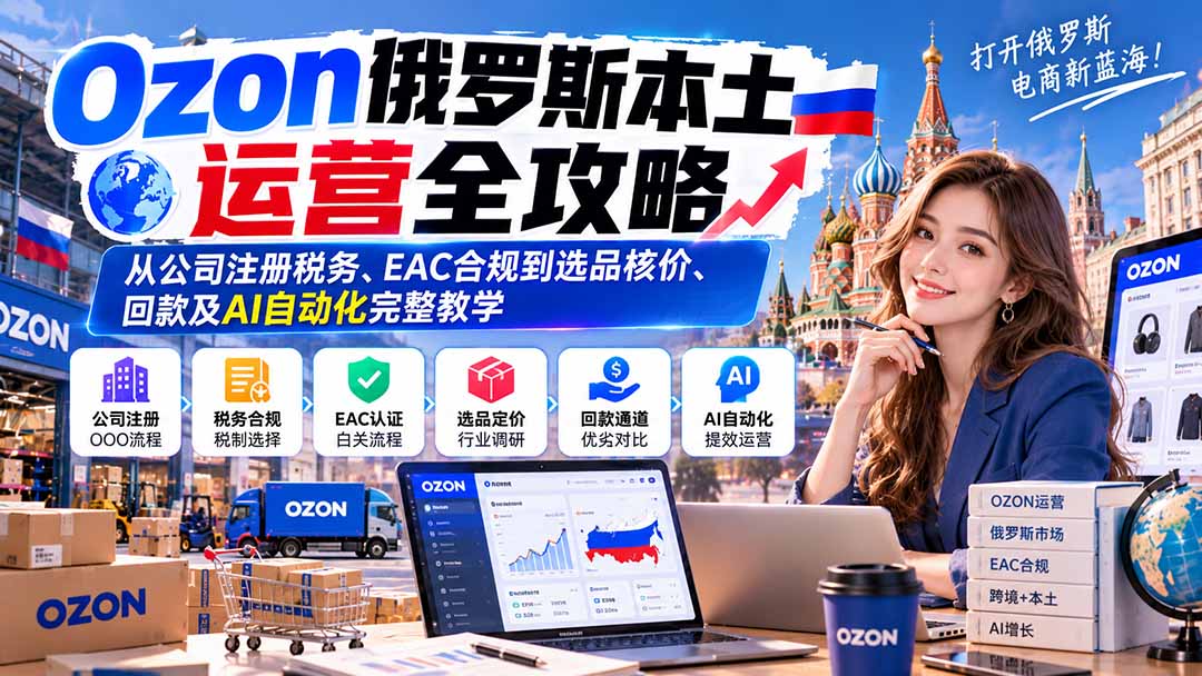 Ozon俄罗斯本土运营全攻略：从公司注册税务、EAC合规到选品核价、回款及AI自动化完整教学-HEIXMI（中国站）