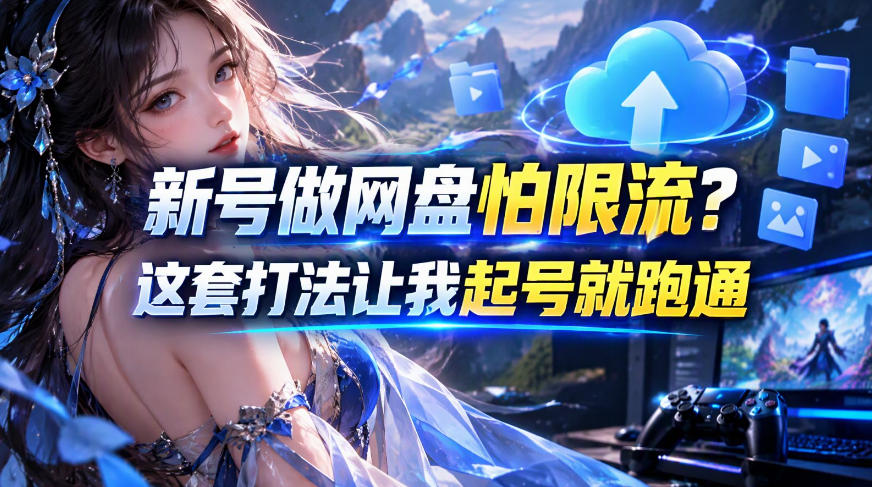 新号做网盘怕限流？这套打法让我起号就跑通，网盘项目推广的8.0版本教学-HEIXMI（中国站）