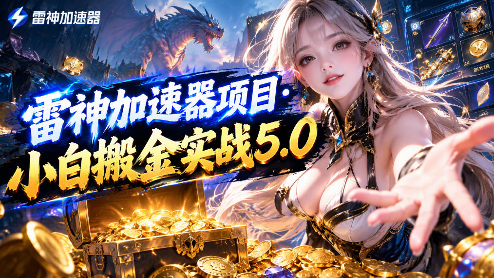 雷神加速器项目·小白搬金实战5.0，抖音W播100-150r，小白入局一天也能几十r-HEIXMI（中国站）