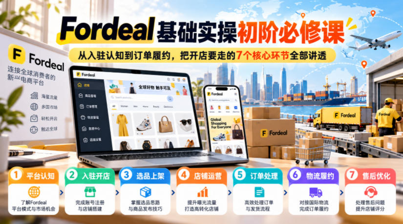 Fordeal基础实操初阶必修课，从入驻认知到订单履约，把开店要走的7个核心环节全部讲透-HEIXMI（中国站）