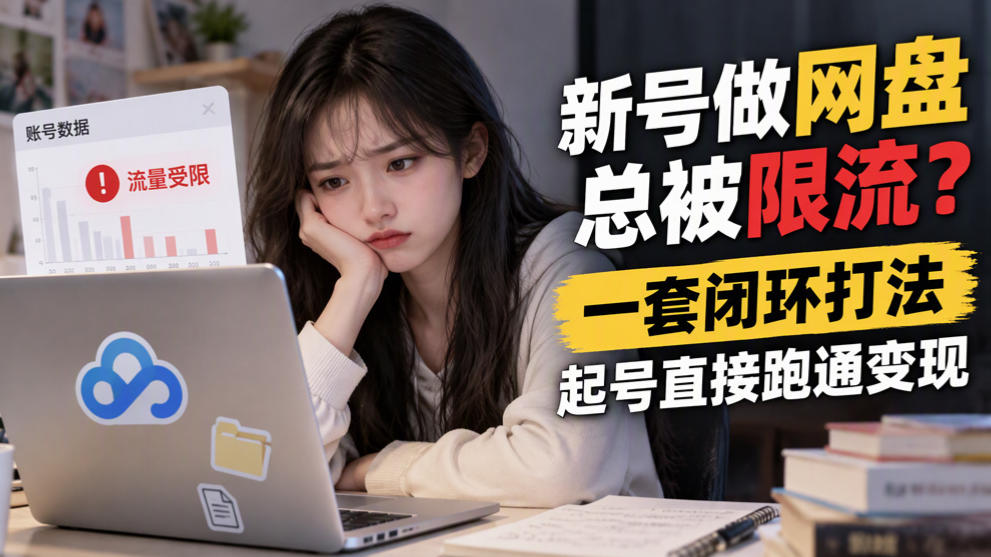 新号做网盘总被限流？一套闭环打法，起号直接跑通变现-HEIXMI（中国站）
