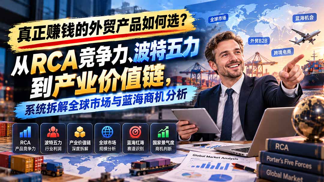 真正赚钱的外贸B2B产品如何选？从RCA竞争力、波特五力到产业价值链，系统拆解全球市场与蓝海商机分析-HEIXMI（中国站）