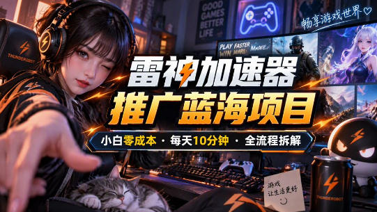 雷神加速器推广5.0实操教程：口令图文玩法全流程拆解(零成本·每天10分钟)-HEIXMI（中国站）