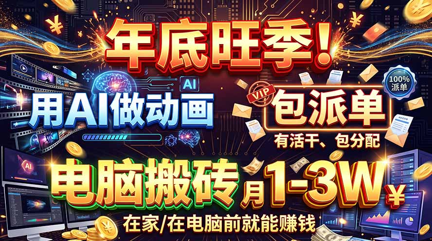 AI代做动画，旺季捡钱！一单500-1000+，提供做单渠道，新手可做！-HEIXMI（中国站）